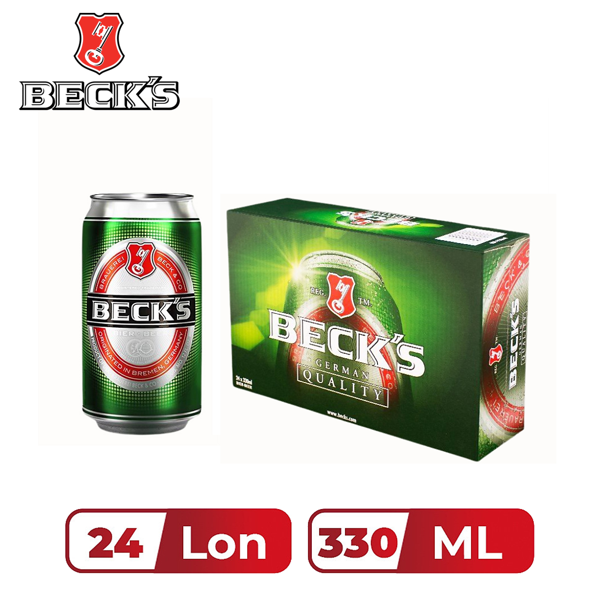 Thùng 24 lon bia beck's 330ml