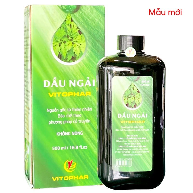 (Tặng 1 chai ngải cứu 50ml) Tinh dầu ngải cứu vitophar hỗ trợ các chứng bệnh đau nhứt xương khớp chai 500ml