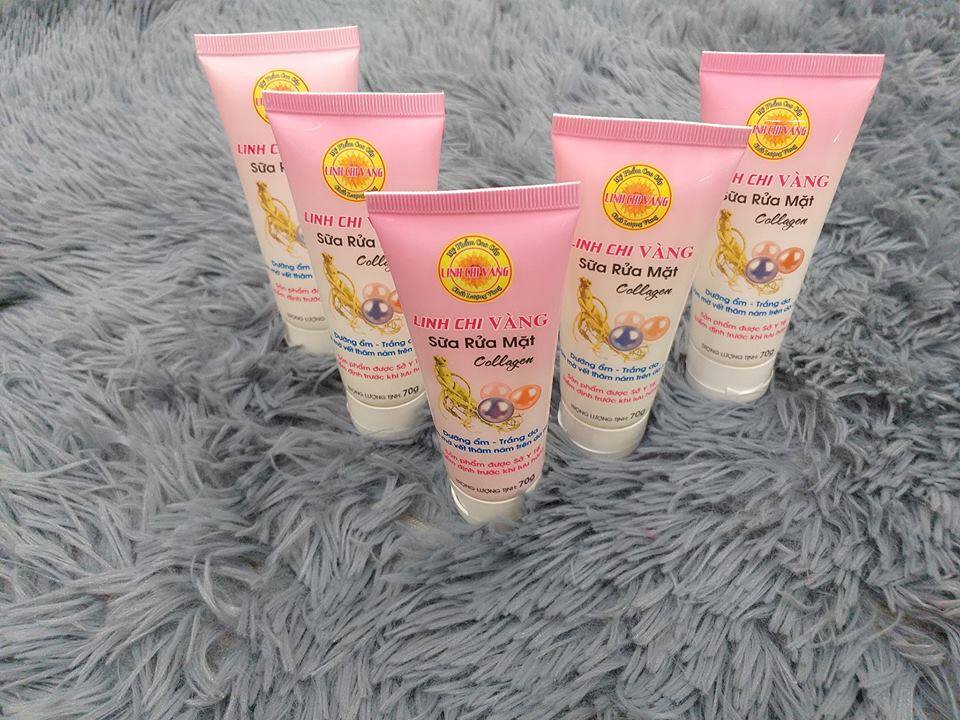 Sữa rửa mặt trắng da dưỡng ẩm mờ nám Linh Chi Vàng