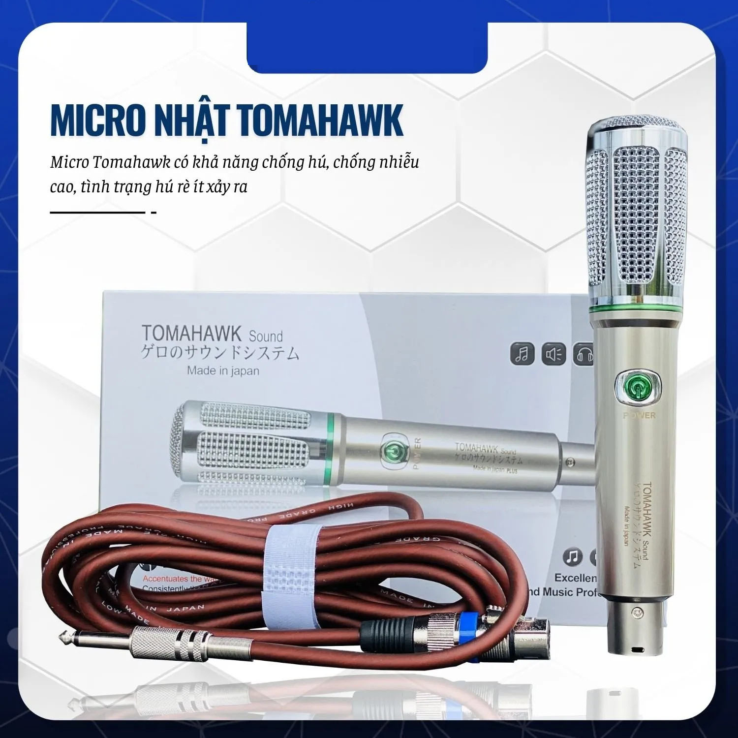 Mic hát karaoke gia đình hay - micro karaoke có dây tomahawk p99 pro cao cấpthiết kế bắt mắt, sang trọng - chất âm nhẹ, siêu sáng - bắt âm nhạy, chống hú, chống nhiễu tốt - sử dụng trong các hệ thống dàn karaoke gia đình và kinh doanh