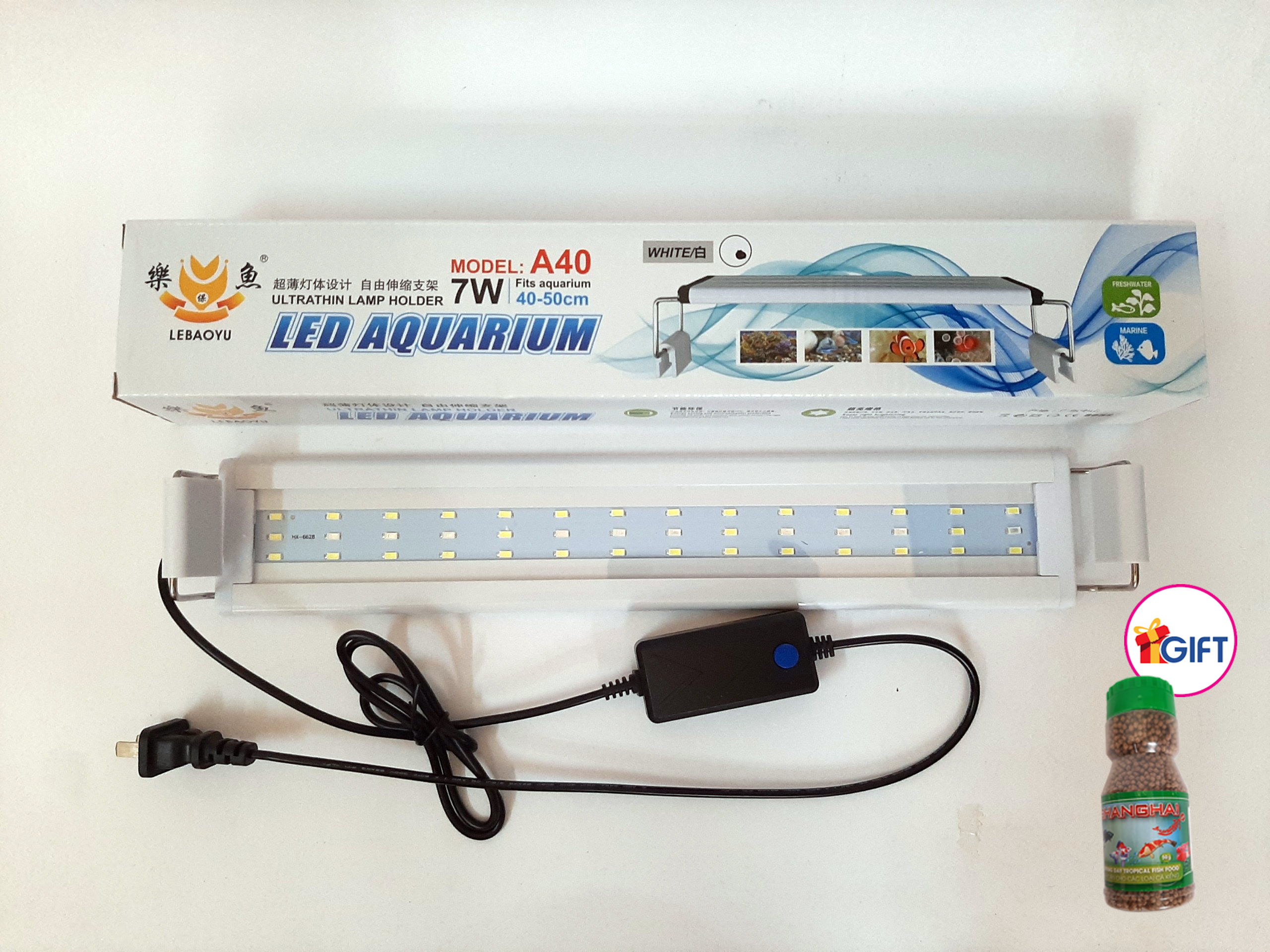 Đèn led 3 màu thủy sinh, đèn led bể cá mini, đèn hồ cá,  A40 cho bể dài từ 40-50 cm