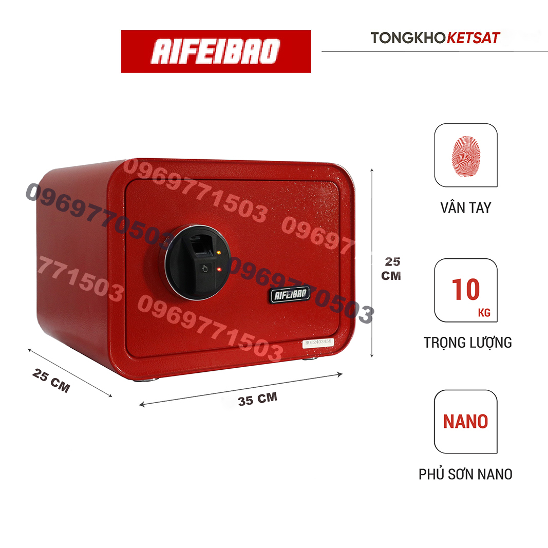 Két Sắt - Két Sắt Mini -  Két Sắt Vân Tay- Két Sắt Chống Cháy Aifeibao VT255S Khóa Vân Tay Đổi Mã Bảo Hành 5 Năm - Két Sắt Gia Đình