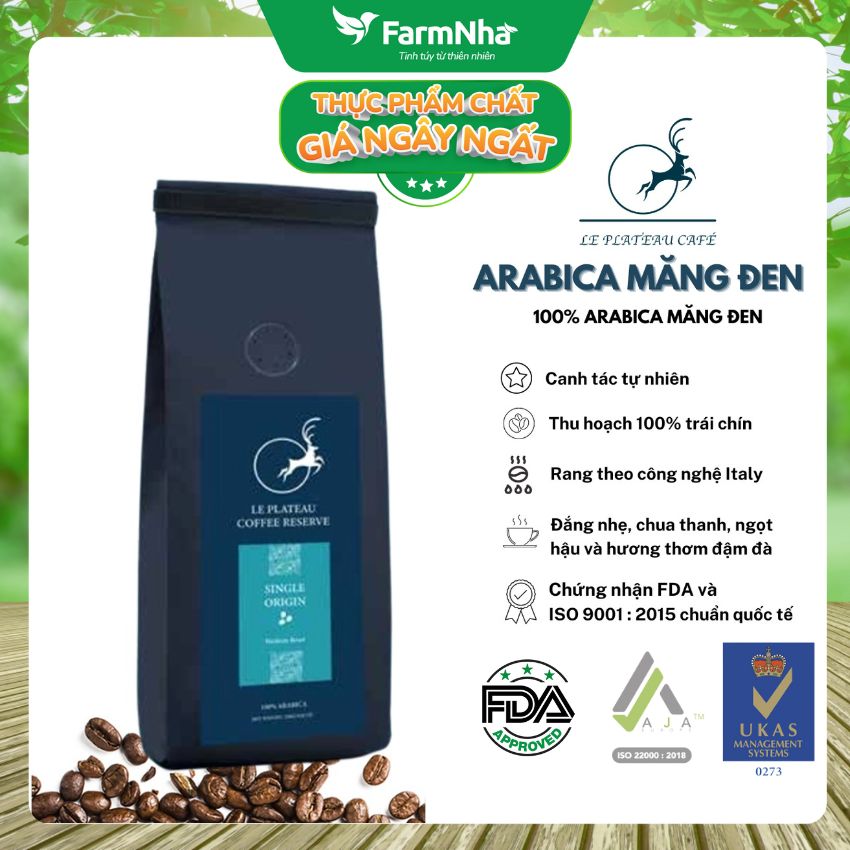 Cà phê Arabica Du Viet Nam Le Plateau 250gr pha Phin 100% Arabica Coffee