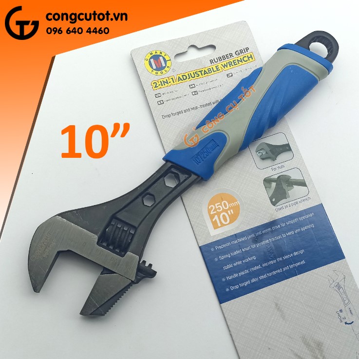 Mỏ lết cán bọc nhựa c-mart f0201-10, c-mart f0201-12 size tùy chọn