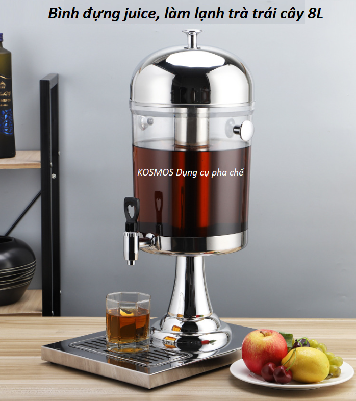 Bình làm lạnh, đựng nước ép trái cây inox 8l juice dispencer buffet