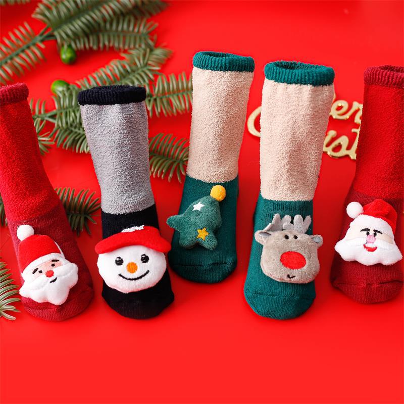 Tất Hình Thú Cổ Cao Lông Xù Mềm Mịn Cho Bé - Vớ Cao Cổ Noel Cho Bé