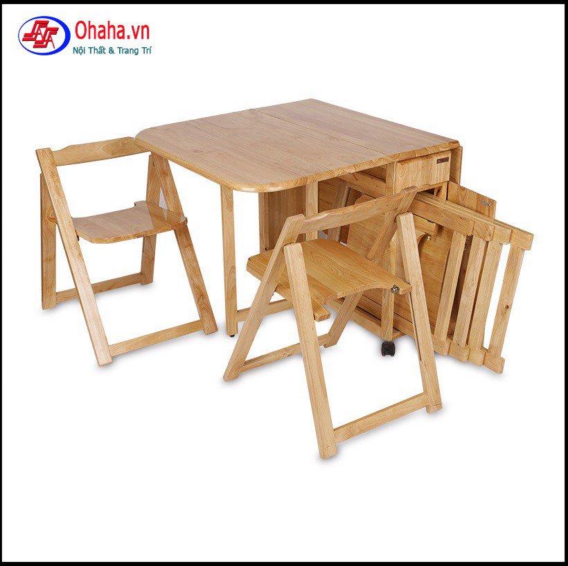 [Trả góp 0%] Bộ Bàn Ăn Xếp Gọn Cao Cấp-OHAHA