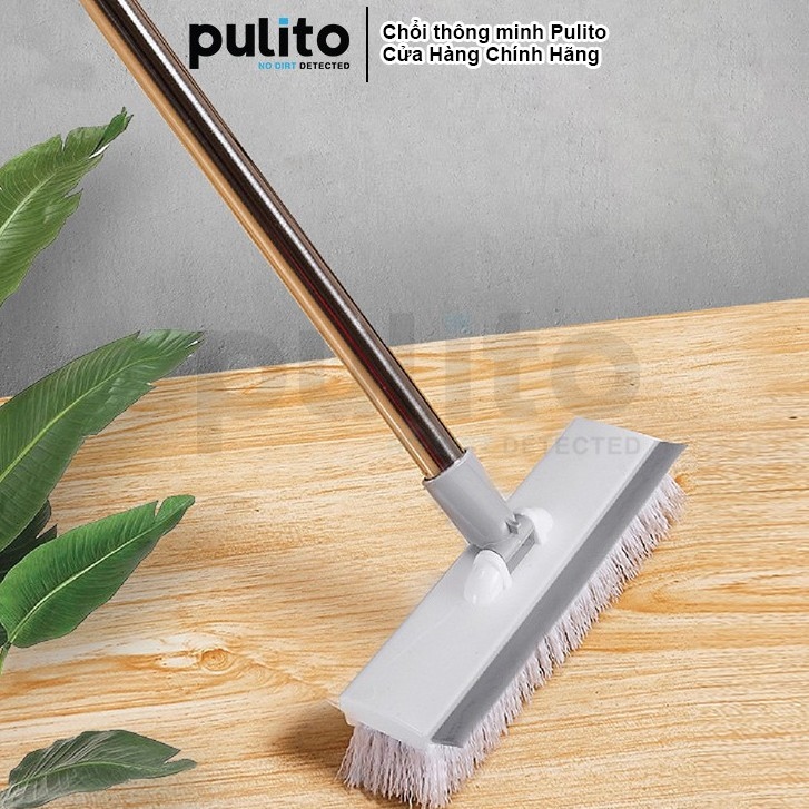 Chổi lau sàncây lau sàn Pulito gạt nước quét gạch 2 đầu tiện lợi dễ điều chỉnh chiều dàibàn xoay và bàn cứng LS-CQN
