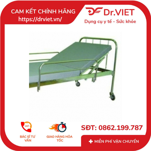 Giường nâng đầu có thanh chắn và bánh xe, có bô vệ sinh DCG44