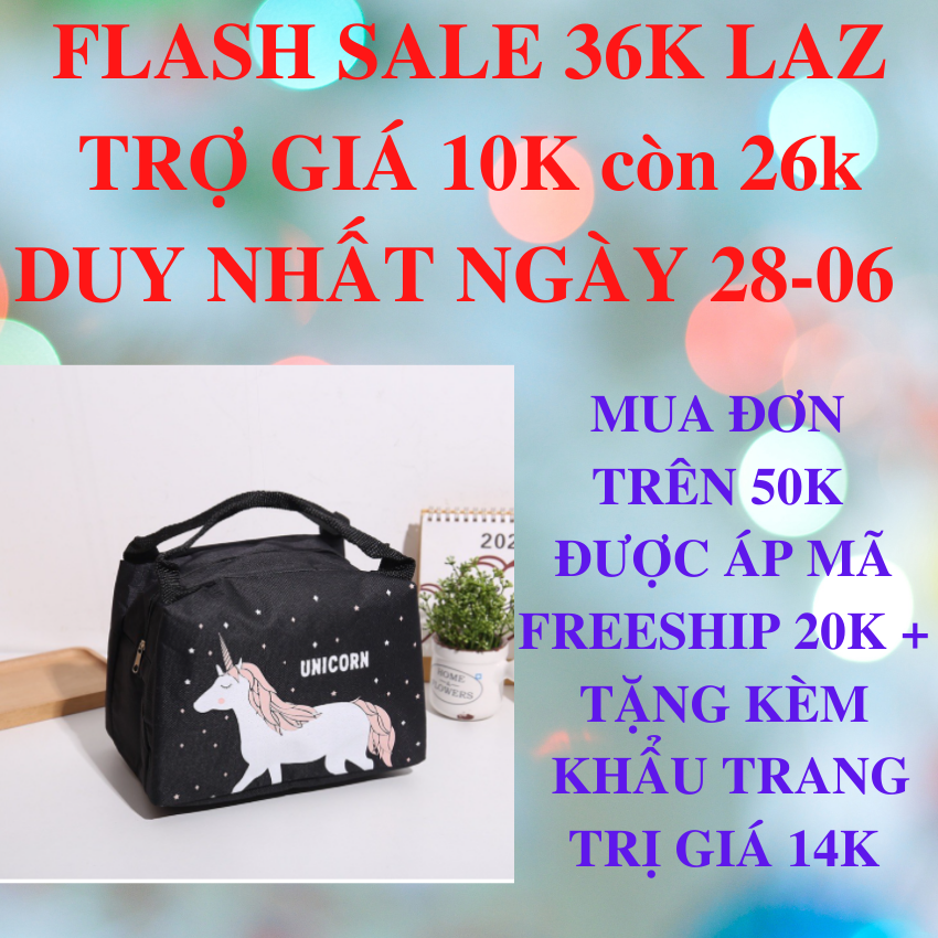 Túi đựng hộp cơm giữ nhiệt kute Kích thước :21*20*11cm bên ngoài chống nước, bên trong giữ nhiệt, đường may tỉ mỉ chắc chắn