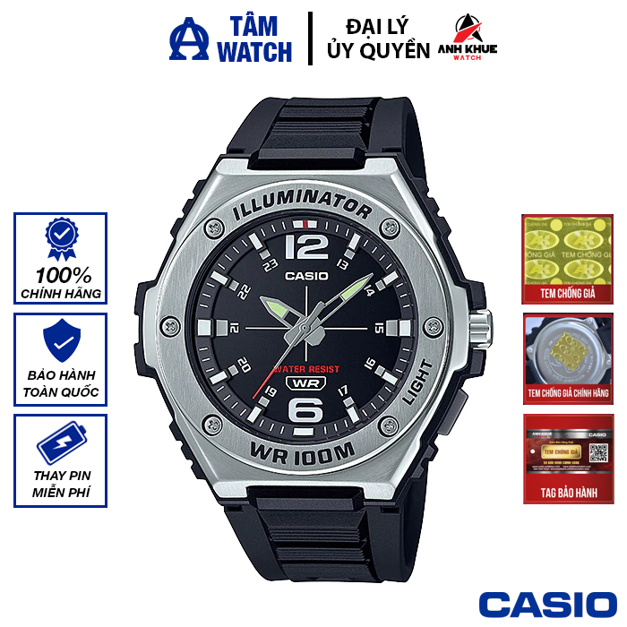 Đồng hồ nam dây nhựa casio standard chính hãng anh khuê mwa-100h-1avdf
