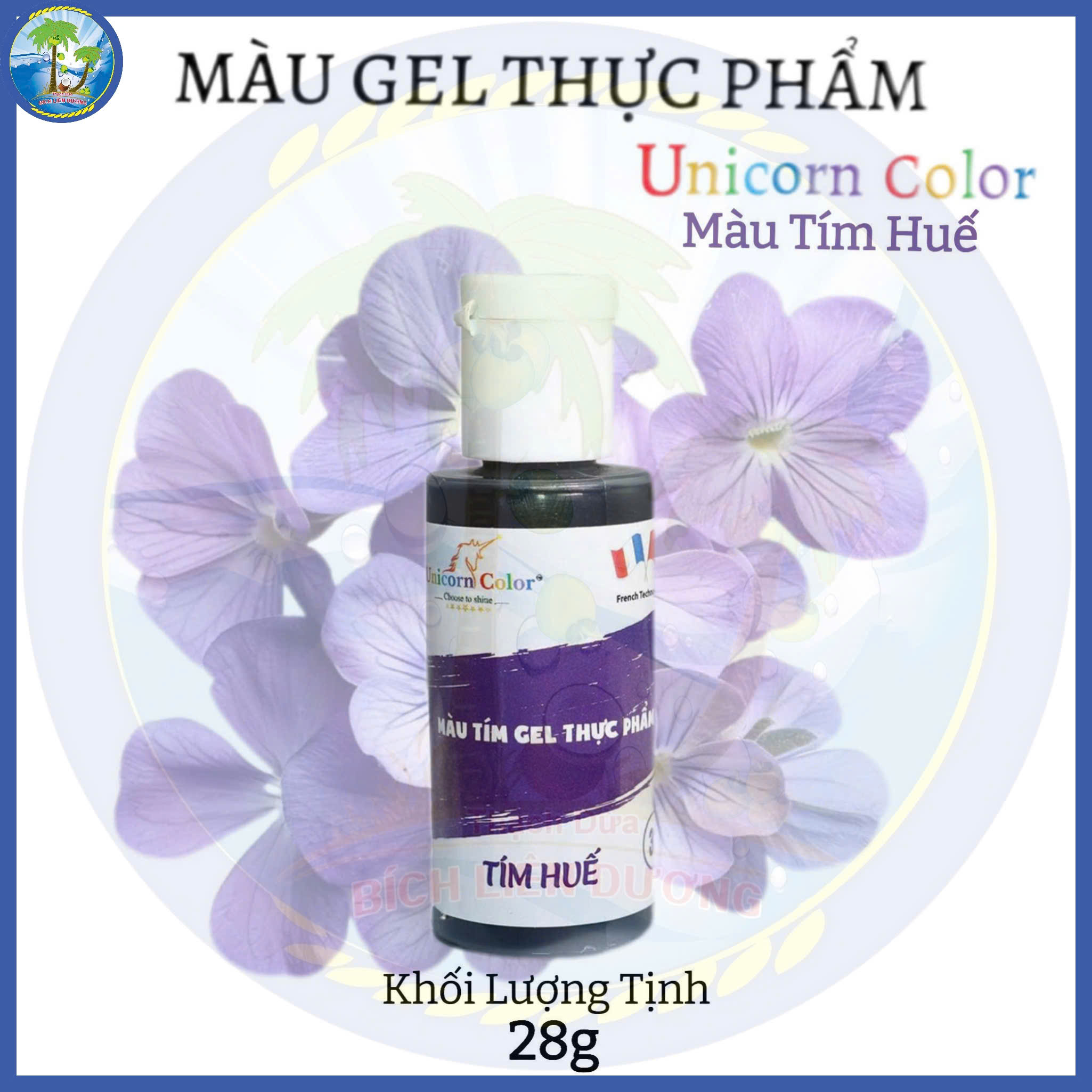 [Chai 28g] Màu tím huế_Màu gel thực phẩm thương hiệu Unicorn Color