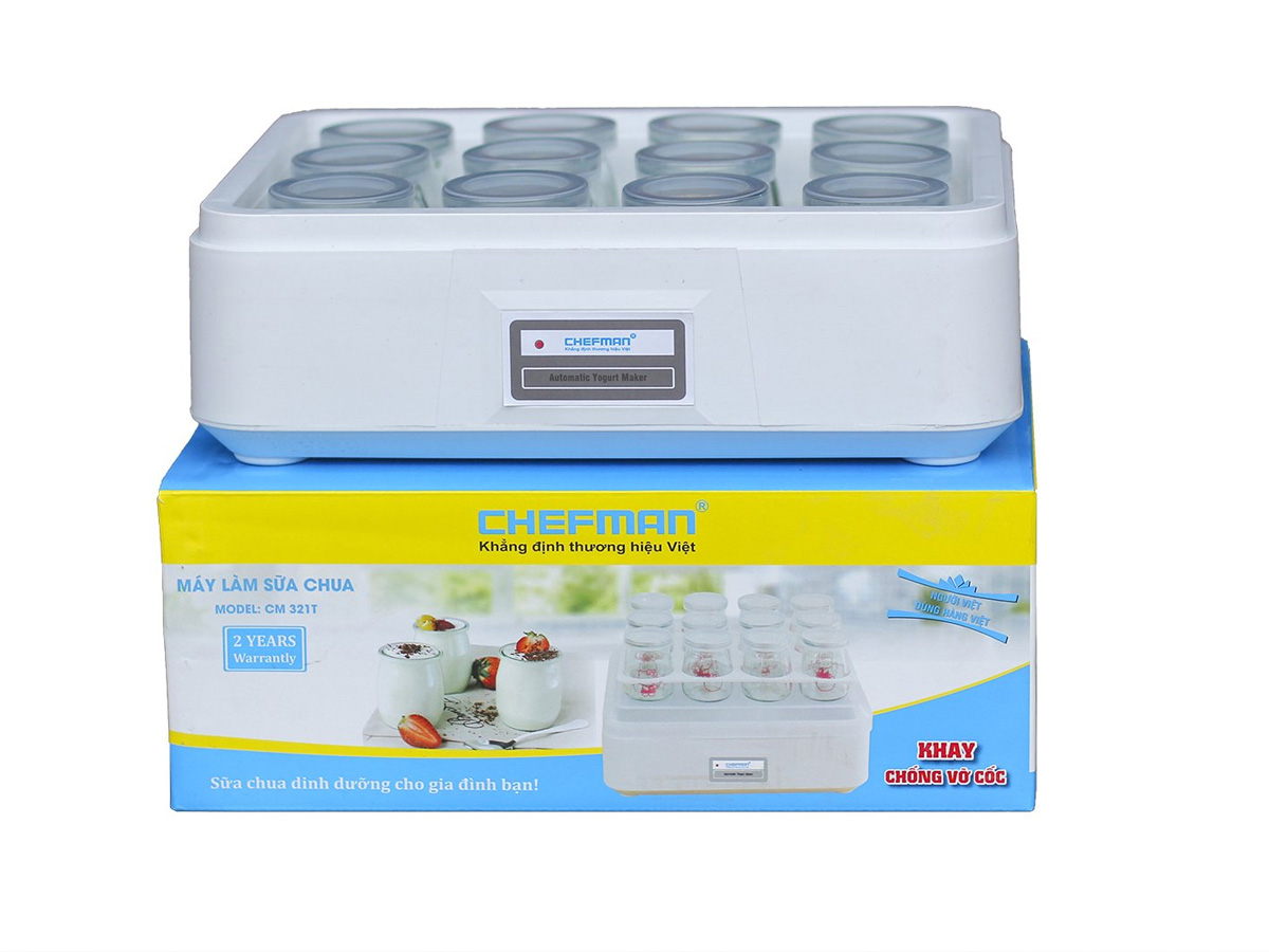Máy Làm Sữa Chua Hộp Thủy Tinh Chefman