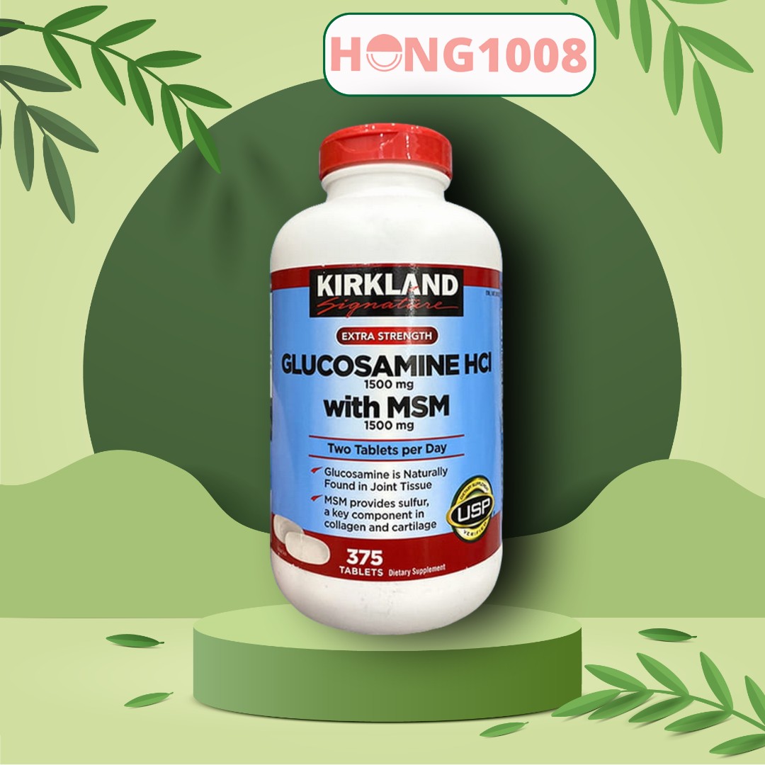 Viên Uống Glucosamine 1500mg MSM 1500mg Bổ Xương Khớp Glucosamin Kirkland Mỹ 375 Viên Hỗ trợ giảm đau , chống thoái hóa xương khớp - Shop Hong1008