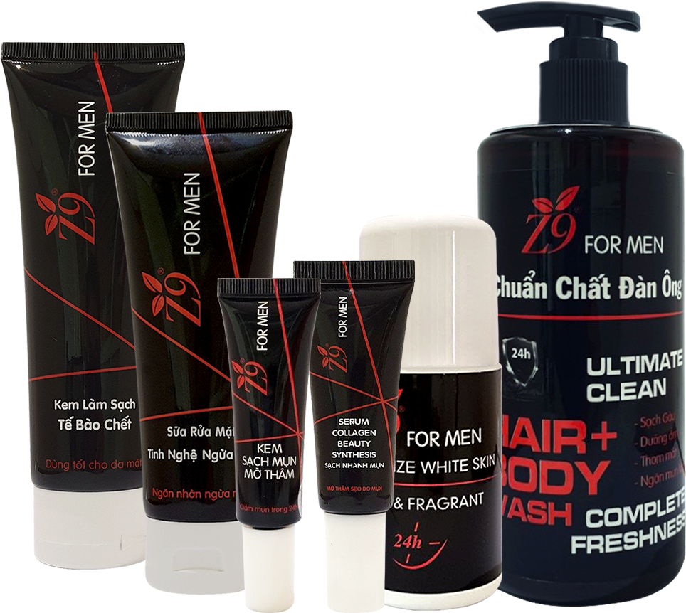 Bộ mỹ phẩm dành cho nam chăm sóc da mặt & chăm sóc cơ thể z9 formen zbn