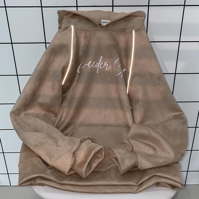 áo khoác nam áo hoodie nam áo khoác hoodie nam Áo Hoodie Unisex Da Lộn PHẢN QUANG S CLUB màu ĐEN/NÂU