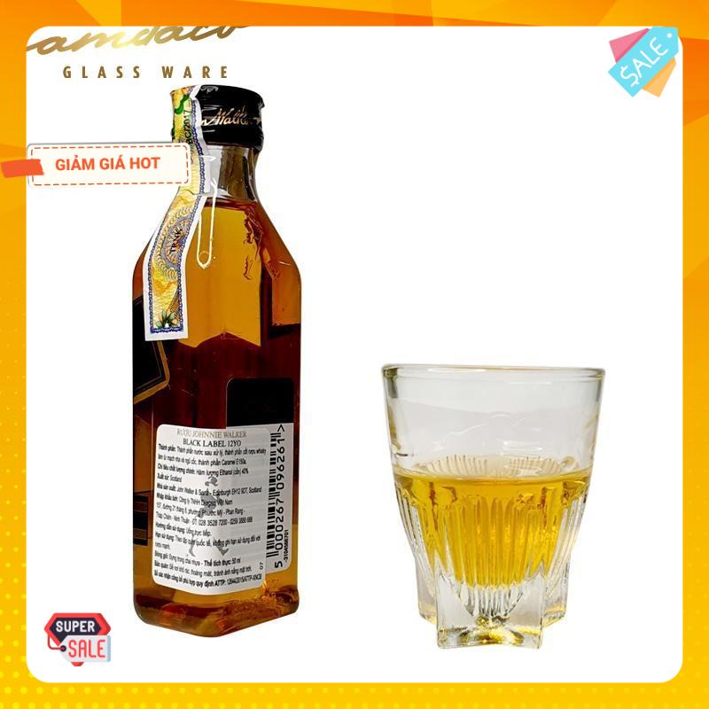 [HCM]Bộ 12 Ly Thủy Tinh Uống Rượu Đáy Ngôi Sao 30ML Cẩm Đạt