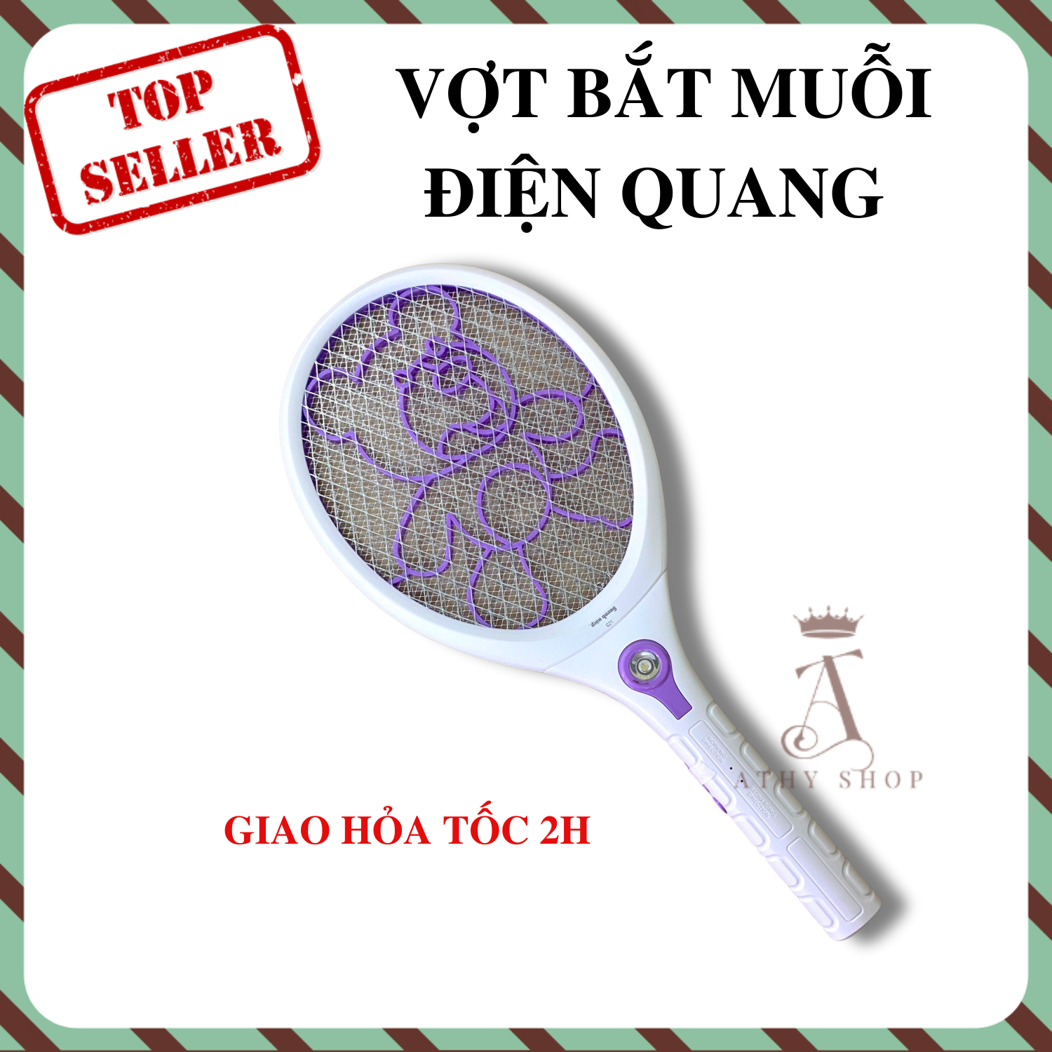 Vợt bắt muỗi điện quang đq emr04 wp có đèn pin vợt bắt muỗi 2 in 1 diệt muỗi có đèn pin vợt bắt muỗi côn trùng hiệu quả an toàn athy shop