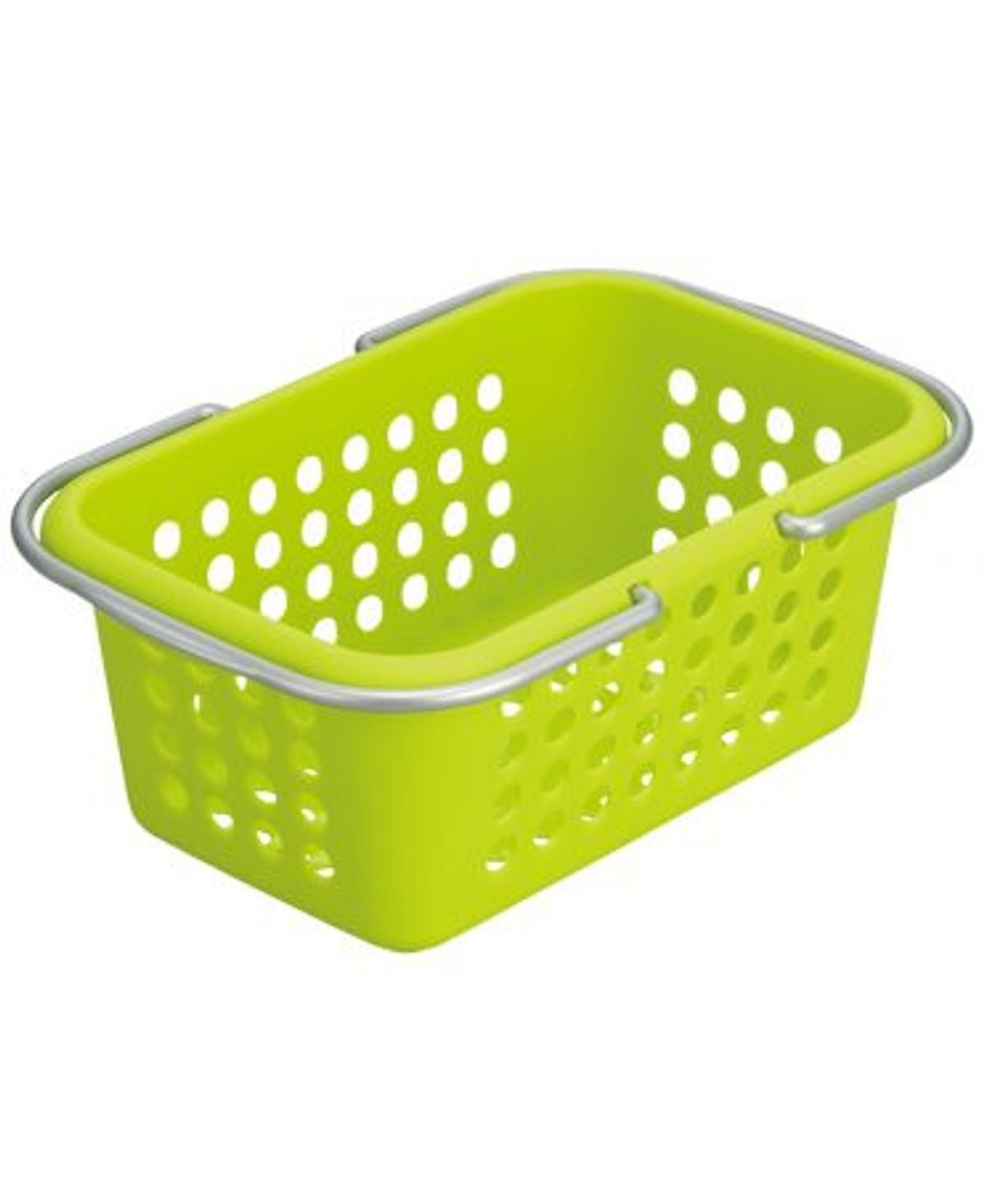 Giỏ nhựa đựng đồ có quay xách INOMATA cỡ trung (xanh lá) - Nội địa Nhật Bản