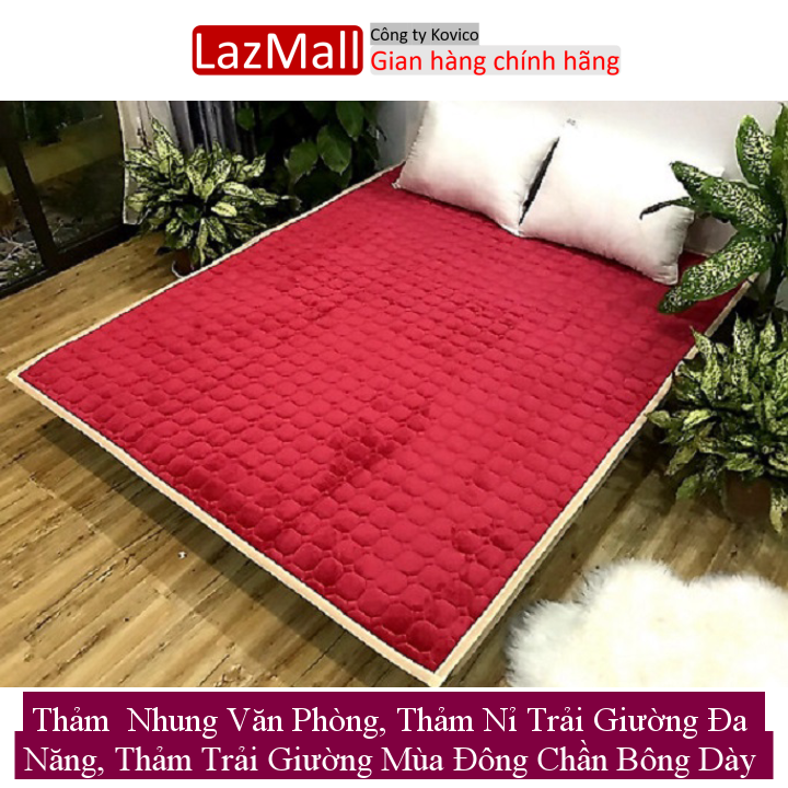 Thảm nhung văn phòng, thảm nỉ trải giường đa năng, thảm trải giường mùa đông chần bông dày dặn
