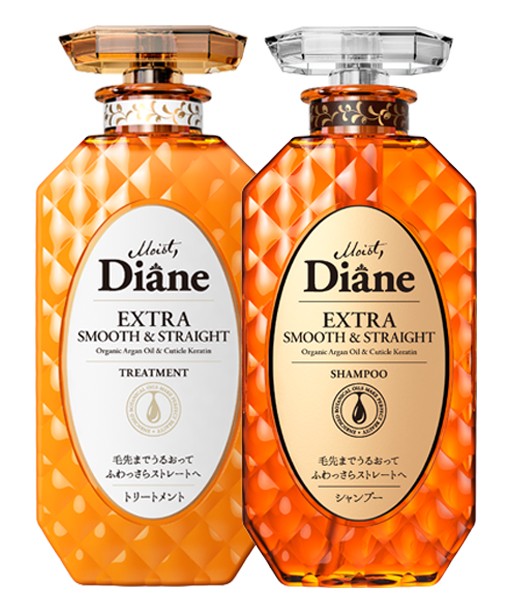 Cặp dậu gội xả chống khô sơ trẻ ngọn vào nếp suôn mượt Moist Diane Extra Straight Nhật Bản 450ml