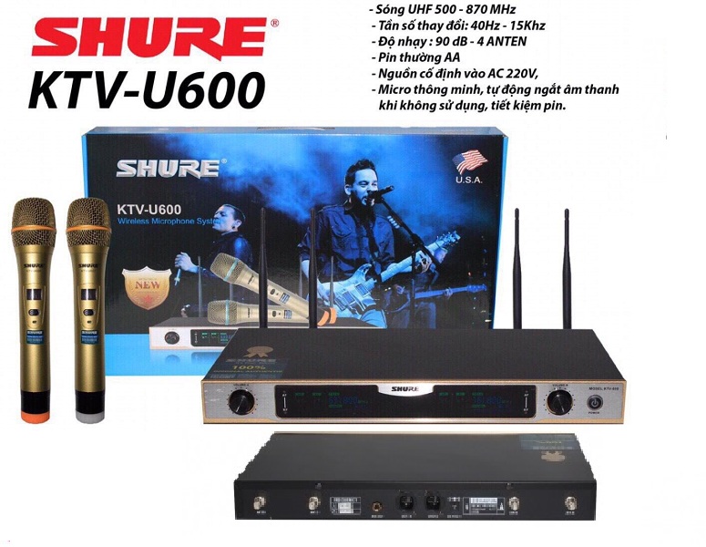Micro không dây shure ktv-u600