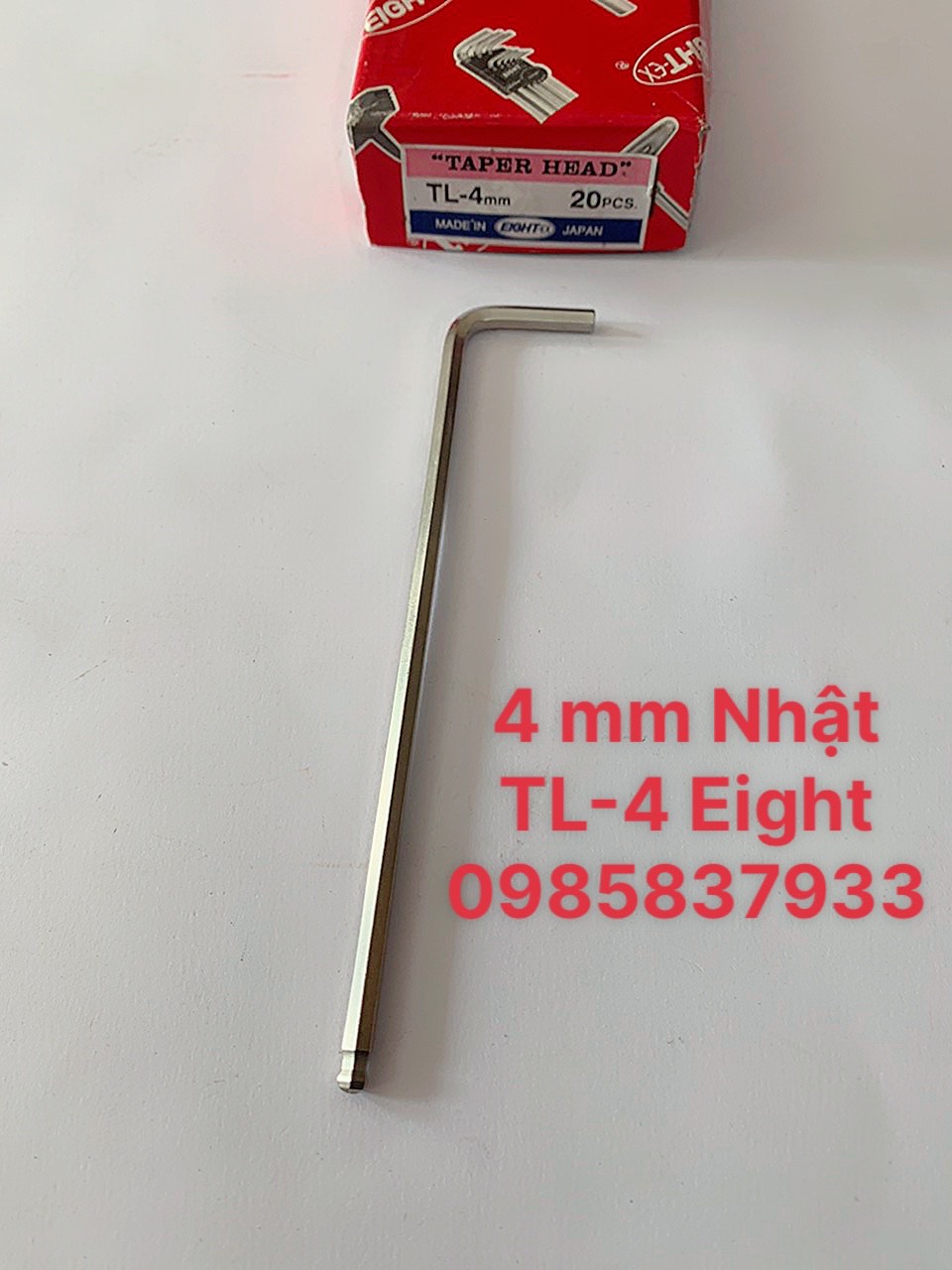 Chìa vặn Lục giác chữ L 4mm đầu bi TL-4 Eight Nhật tại Máy NTT tháo lắp ôc chìm độ bền cao sử dụng lâu dài