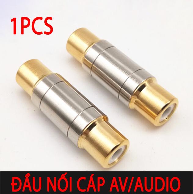 Đầu nối cáp audio/av/rca 2 đầu cái gold 24k