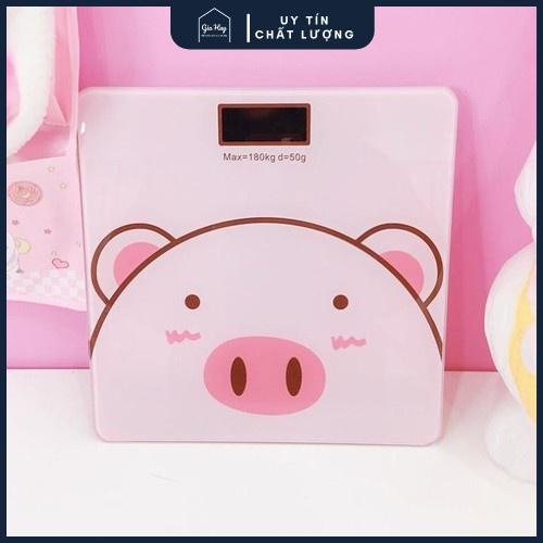 Cân Điện Tử Sức Khỏe Hình Lợn Màu Hồng Dễ Thương Có Tặng Kèm Pin