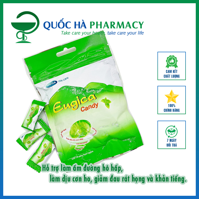 Kẹo ngậm thảo dược Eugica Candy Cool Extra và Cool Extra Quốc Hà Pharmacy