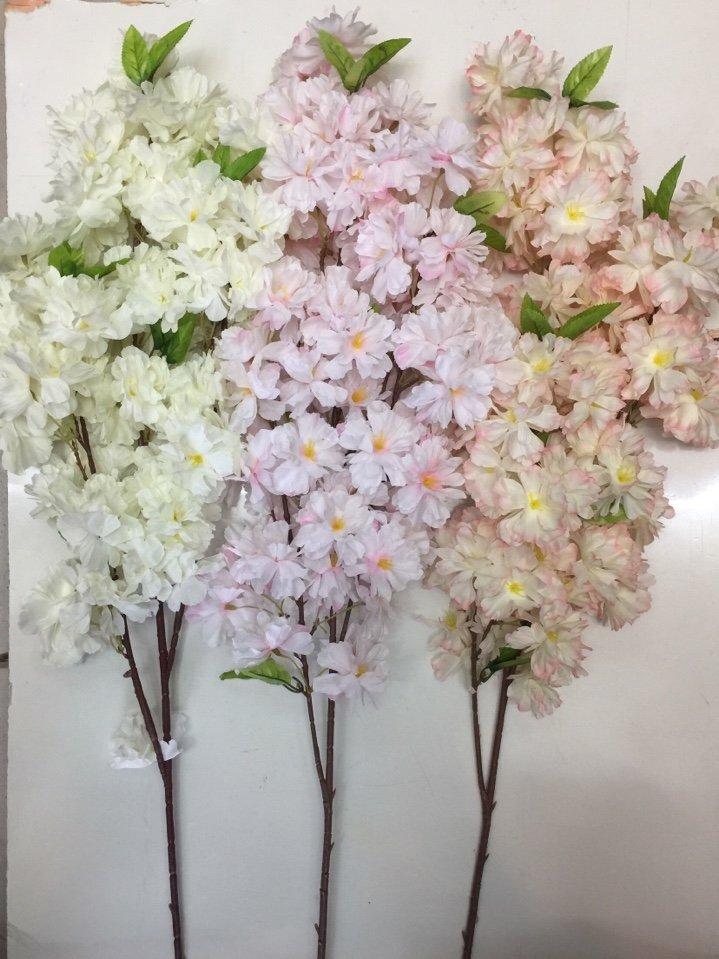 1 cành hoa anh đào (Bông dày , kt 90cm , chất liệu hoa mềm, giống thật 99%)