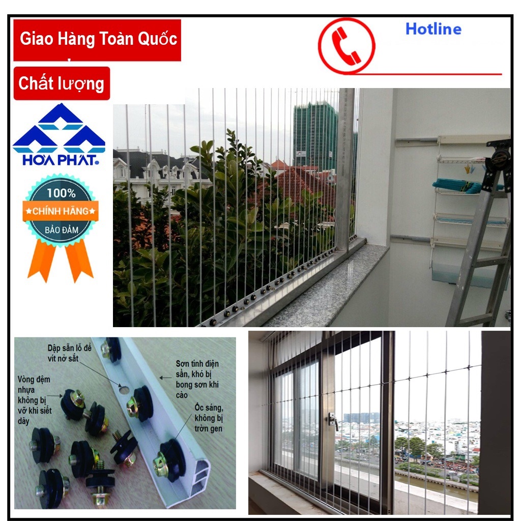 Bộ thanh lưới an toàn ban công, cửa sổ chung cư trường học