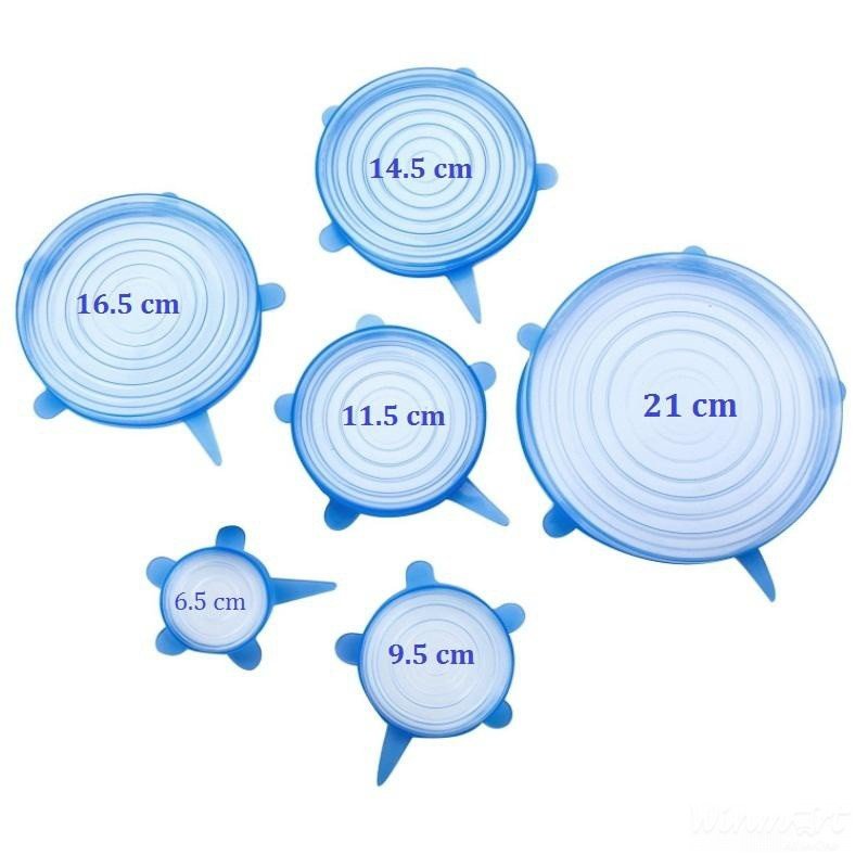 ⛔freeship⛔ bộ 6 miếng bọc thực phẩm silicon co giãn