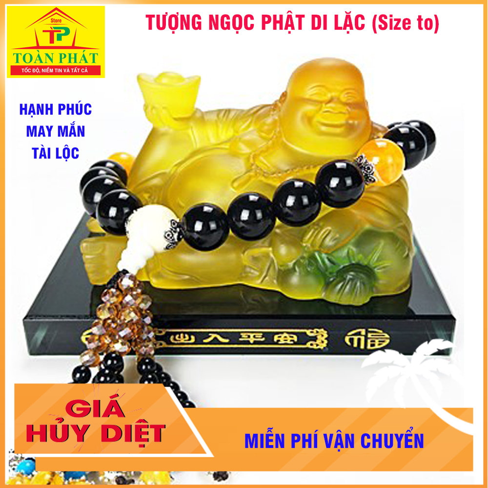 [Loại To] Tượng Di Lặc Ngọc Lưu Ly, Tượng Thần Tài, Tượng Phật Cao Cấp TẶNG Nước Hoa. Tượng được chạm khắc tinh tế, đường nét Tinh Xảo Mang lại HẠNH PHÚC, MAY MẮN và CÁT LỢI cho bạn và gia đình.