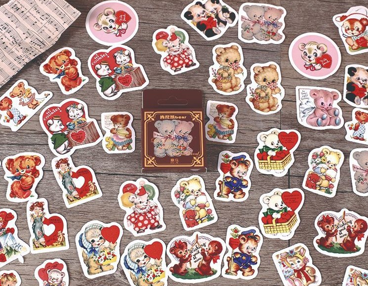 Hộp 46 stickers hình gấu Kenny dễ thương