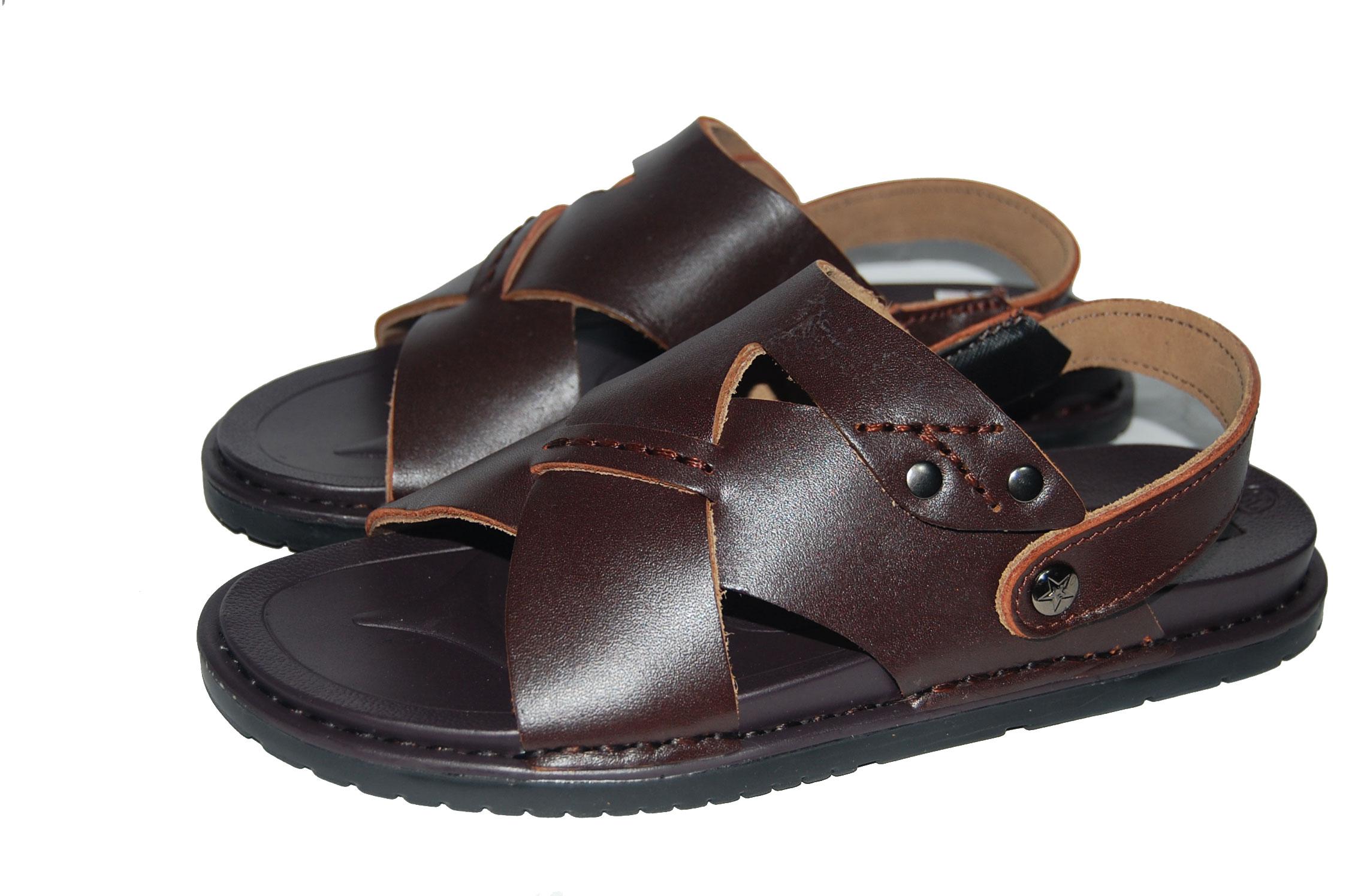 Sandal nam da bò thật. bảo hành 12 tháng. ms: sd28