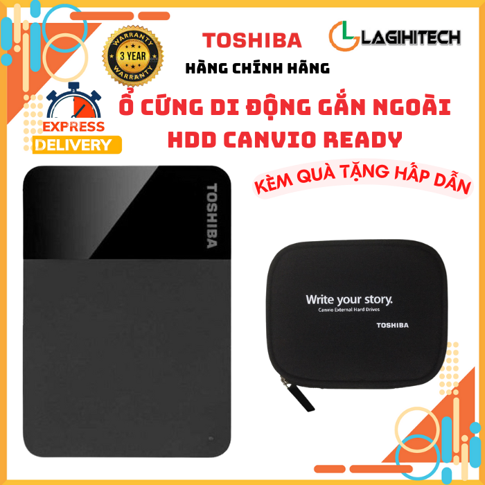 Ổ cứng di động hdd toshiba canvio ready 2.5 inch usb 3.2 1tb / 2tb / 4tb bảo hành 3 năm - chính hãng toshiba