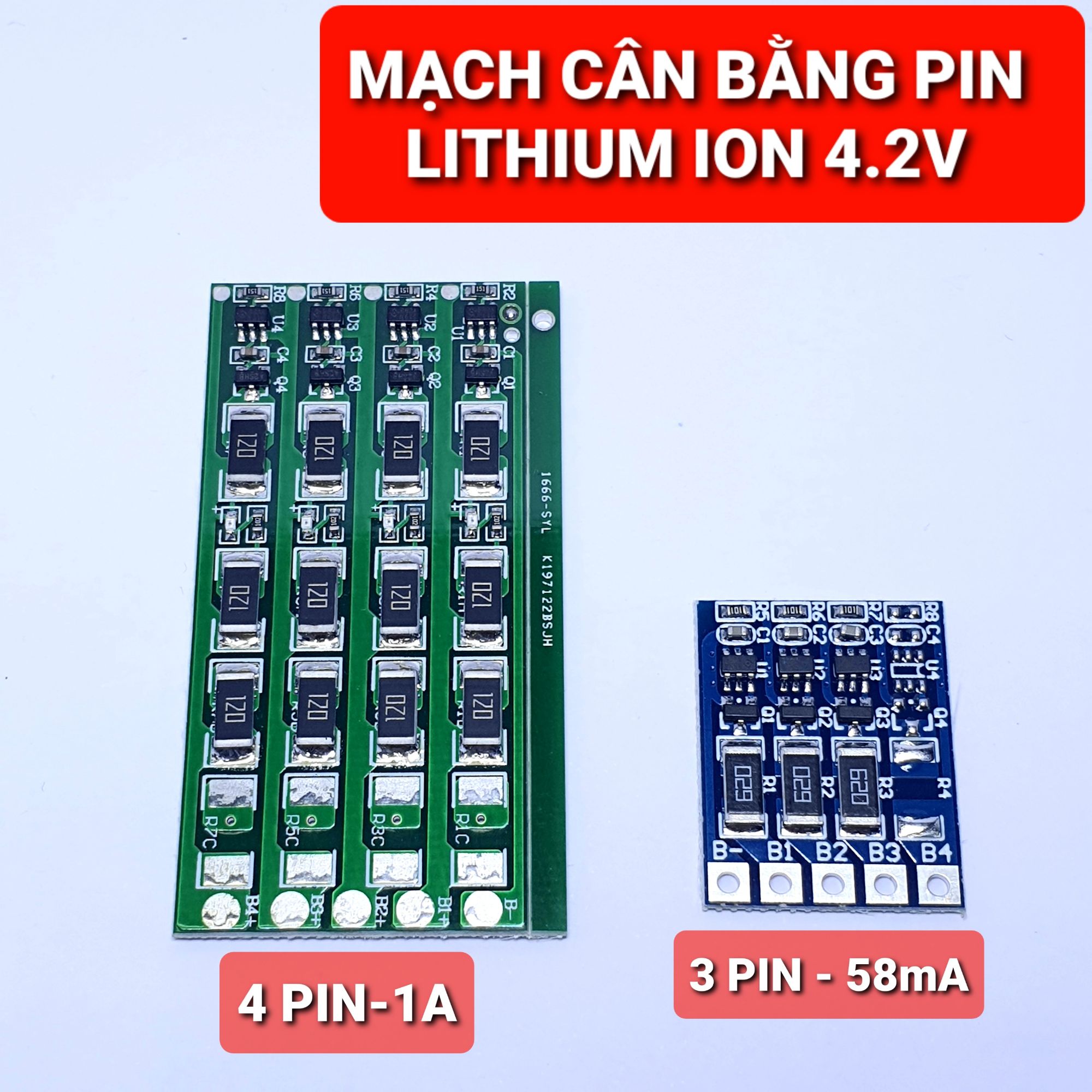 achun.vn - MẠCH CÂN BẰNG 4.2V PIN LITHIUM ION DÒNG CÂN BẰNG 58mA/1A