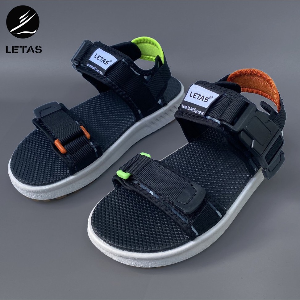 Sandal nữ,nam cá tính letas d711 đen gót 2 màu