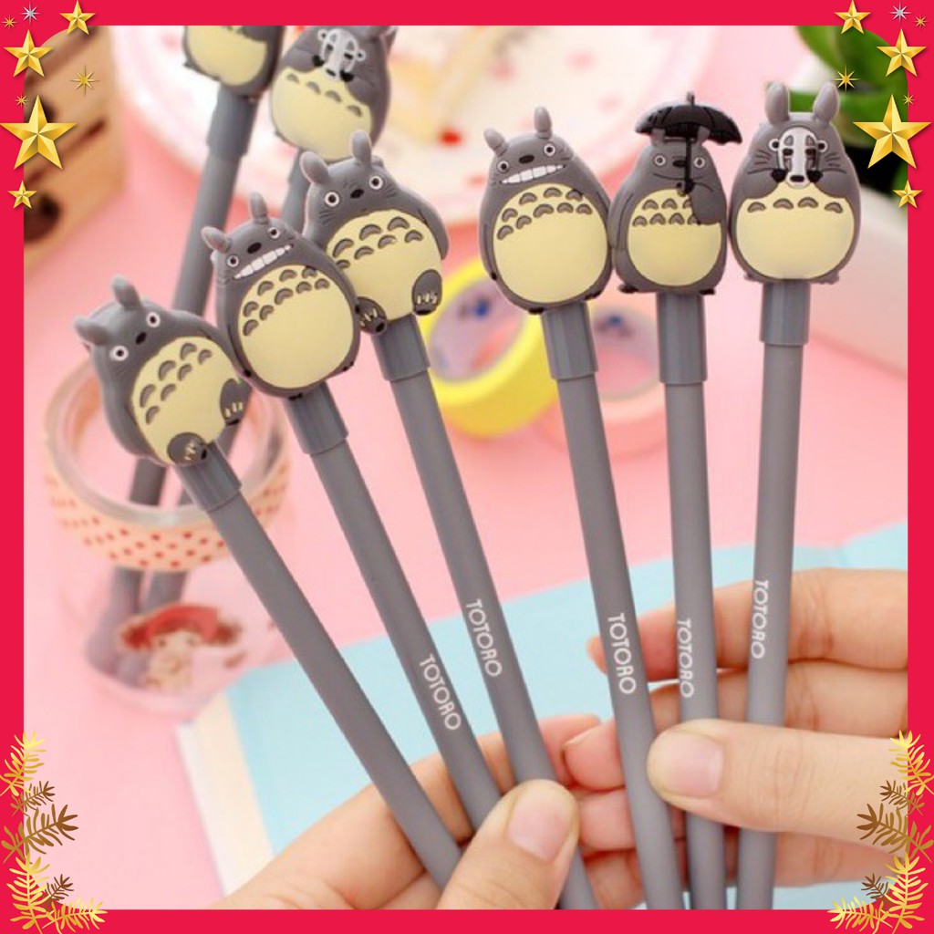 Combo 5 Bút Bi Nước Totoro Màu Xám Trắng Đẹp
