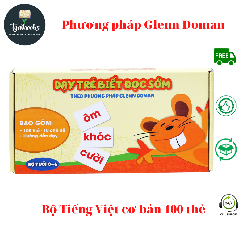 〚GIẢM GIÁ SỐC〛Bộ flashcard Glenn Doman - Phương pháp dạy học Glenn Doman - Bộ Thẻ đọc phát triển ngôn ngữ 100 thẻ, TyNibooks GD+DCB100 Thiết kế phù hợp, tiện lợi mang theo mọi lúc mọi nơi,giảm giá sốc