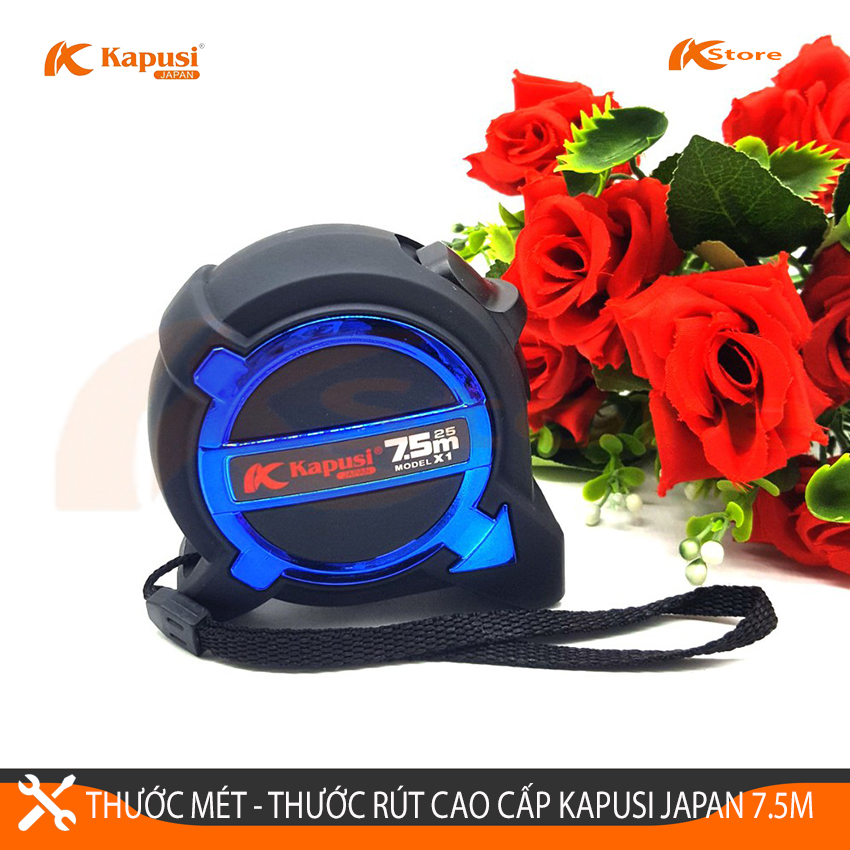 Thước cuộn cao cấp - thước rút hệ mét kapusi japan quy cách 7.5 mét, độ bền cao an toàn khi sử dụng, hàng chính hãng bảo hành 24 tháng, thước mét nhật bản