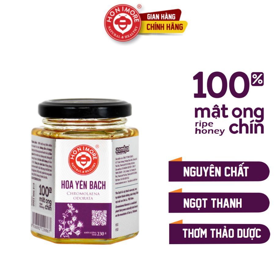 Mật ong rừng, mật ong nguyên chất Mật ong chín Honimore Hoa Yên Bạch 230g - mật ong - mật ong rừng nguyên chất - Mật ong đơn hoa nguyên chất giúp ăn ngon ngủ ngon, cải thiện đau dạ dày, ho, khàn tiếng