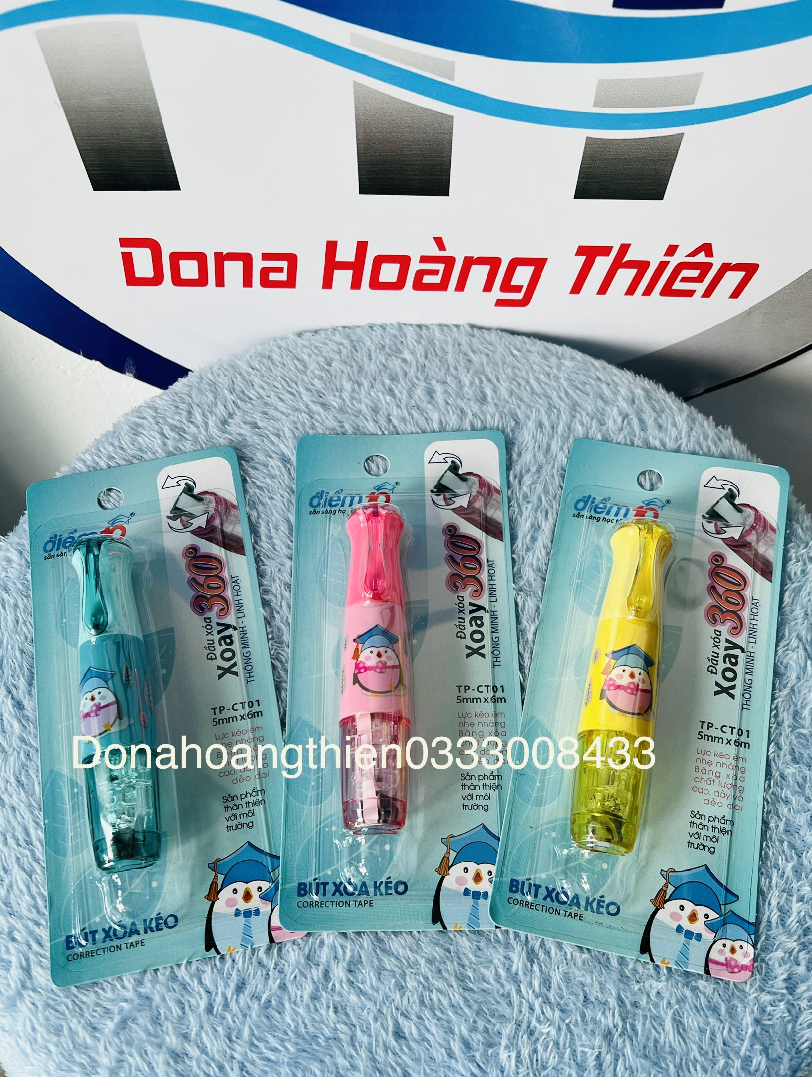 Bút xóa kéo thiên long điểm 10 hình thú dễ thương tp-ct01