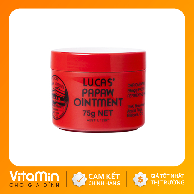Lucas Papaw Ointment 75g - Kem đa năng Lucas Papaw Ointment hũ 75g của Úc