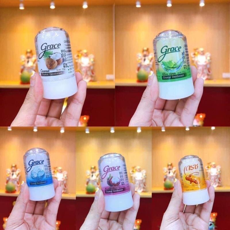 Lăn Nách Khử Mùi Phèn Chua Đá Khoáng GRACE Natural Deodorant Nội Địa Thái Lan 70g