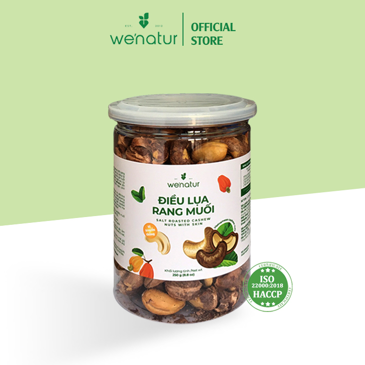 Hạt điều lụa rang muối nguyên vỏ we'natur 250g