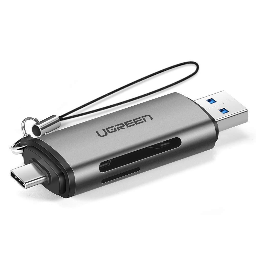 Đầu đọc thẻ nhớ sd, tf 2 chuẩn cắm chân type-c và usb 3.0 ugreen 50706 cm185