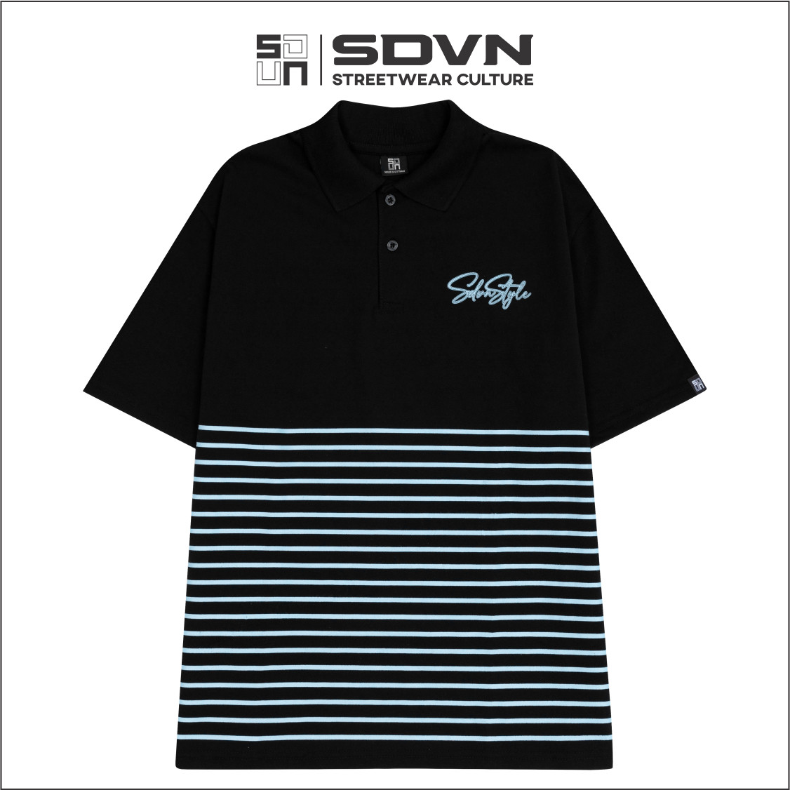 Áo Thun POLO Unisex Form Rộng - Brand Chính Hãng SDVN - STRIPES
