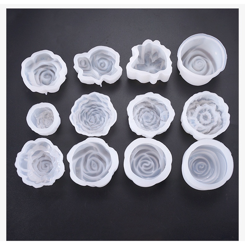 Khuôn silicone hoa hồng đổ keo epoxy resin làm handmade